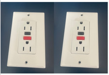 2 Pack White GFCI Duplex Receptacle FREE SHIPPING 20 AMP Screws included. NOS