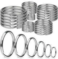 *CHOOSE SIZE* 10mm - 38mm Keyring Silver Split Ring Metal Key Rings Splitring