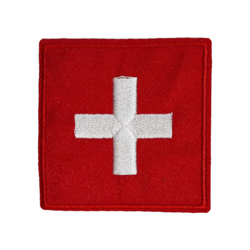 Red White Cross Patch Embroidered Iron-On Applique Military hospital EMT Medical - Picture 1 of 3