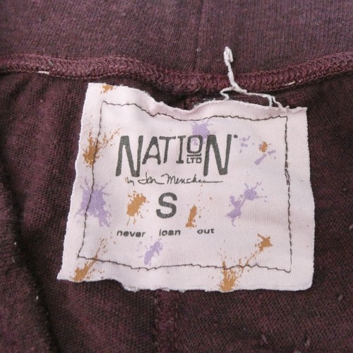 Nation LTD Joggers Bottom Burgundy Stretch Elastic Drawstring Waist Loungewear S - Picture 8 of 10
