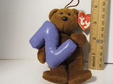 TY Teddy Bear LETTER INITIAL NAME "Z" ALPHABET BEANIE Christmas ORANAMENT NEW