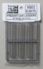 24 FREIGHT CAR LADDERS HO 1:87 SCALE LAYOUT DIORAMA TICHY TRAINS 3033
