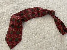 Christian Dior MONSIEUR Vintage Illustration Check Print Silk Tie Made in USA
