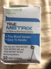 100 BLOOD GLUCOSE TEST STRIPS TRUE METRIX EXP 8/28/2020