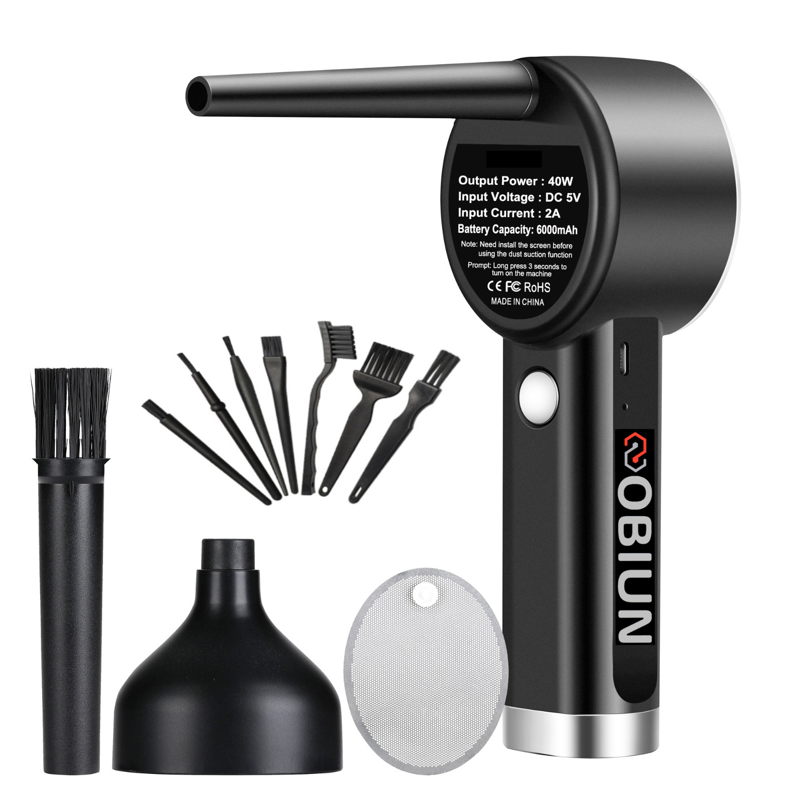 Mini aspirateur depoussierereur oBiun pour le nettoyage de l'interieur de voiture