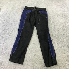 ISABEL MARANT Pants Womens 42 Leather Pants Black Blue Drawstring Casual ladies