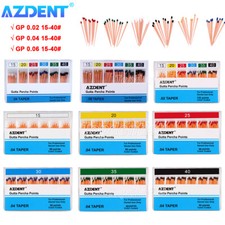 AZDENT Dental Endo Root Canal Gutta Percha Points Taper 0.02/0.04/0.06 15 -40 