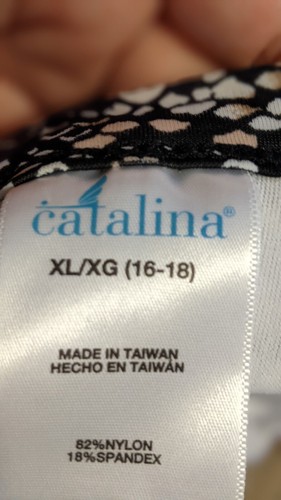 Catalina animal print high back brown swimsuit Size XL 16-18 padded bra - Picture 4 of 5