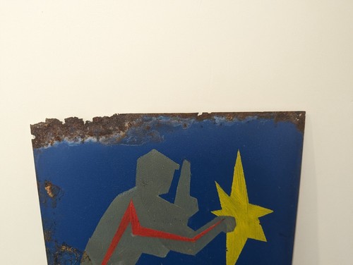 welder don't work in the rain! - original soviet Plate Metal Sign - Poster Board - Picture 3 of 4