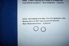 American Flyer Parts - PA14A890 Pull Mor Tires for Late Model Diesel  LTI 435