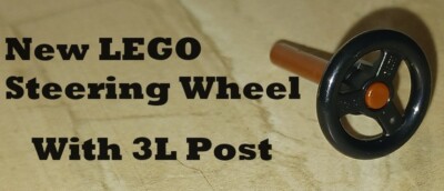 New LEGO Steering Wheel Black Car Boat Truck Red Brown Post Jalopy Space Ship