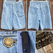 Not Guilty USA High Waist Denim Shorts 9/10 28 In Waist Talon 42 Zipper Jorts