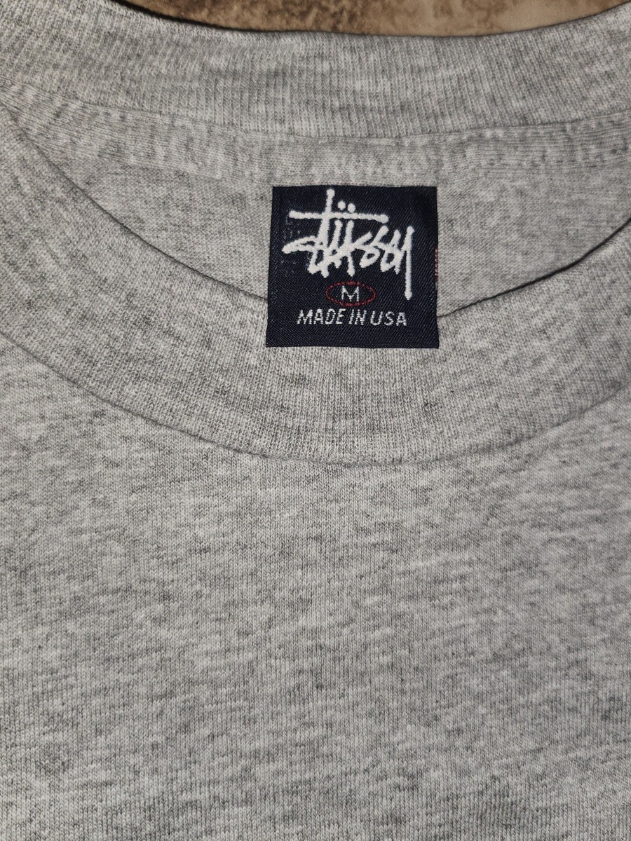 VINTAGE 90s STUSSY DRAGON GRAY T SHIRT SZ M | eBay