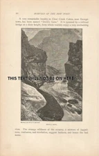 DEVILS GATE near GEORGETOWN USA AMERICA 1887 ILLUSTRATION PRINT