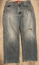 Guess Jeans Size 34x30 Blue Denim Red Label 100 Cotton Algodon Made Mexico Y2K