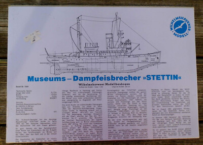 Dampfeisbrecher Stettin - Karton-Bausatz- Wilhelmshavener Modell 1064 - 1:250