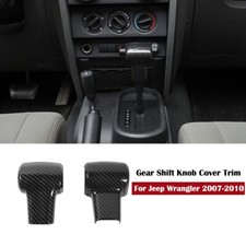 Carbon Fiber Gear Shift Shifter Knob Cover Trim Decor For Jeep Wrangler 2007-11