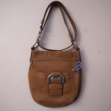 New B.MAKOWSKY Brown Pebbled Leather Medium Crossbody Shoulder Bag