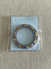 Origami Owl Minions Grande Plateado con Cristales de Swarovski Giratorio Medallón Cara "NUEVO EN PAQUETE"