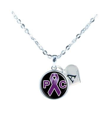 Custom Pancreatic Cancer Awareness Purple Ribbon Silver Necklace ...