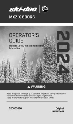 Ski-Doo Owners Operator Guide Book Manual 2024 MXZ X 600RS.