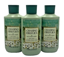 Bath & Body Works LOT 3 Chasing Fireflies Body Wash Shower Gel 10 oz Vit B5 Aloe