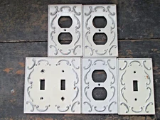 Lot of 5 Outlet Covers Switch Plates LHMC 2003 Antique scroll ornate