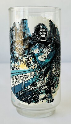 King Kong Coca Cola Coke Glass 1976 L/E DINO DE LAURENTIIS Gorilla Subway Train