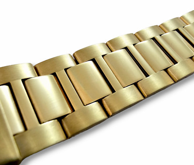 Gold PVD Watch Strap Band Bracelet Oyster Mens Replacement 18mm 20mm 22mm 24mm