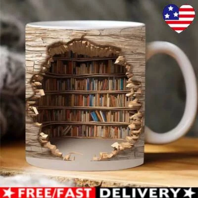 2024 3D Bookshelf Mug-Library Book Shelf Mugs Book Lover Ceramic Mug Shelf Cup🔥