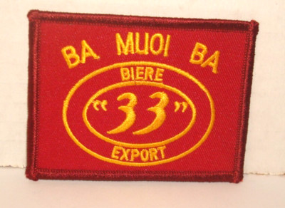 VIETNAM   BEER  BIERE 33  EXPORT BA MUOI BA  IRON ON   PATCH  3&1/4 inch