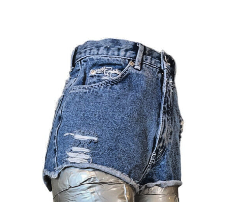 Pantalones cortos Just Jeans para mujer 7 desgastados tiro alto azul australiano (W24 L1) - Imagen 9 de 10