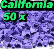 Lot 50 Purple RJ45 Connector Cat5 5e Modular End Cap Boot Head Plug Cat6 Cable
