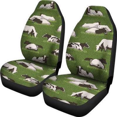 Universal 2Pcs Car Front Seat Covers Animal Pattern for Women Men Seat Cushion