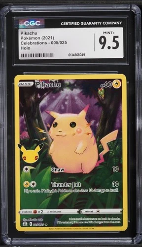 CGC 9.5 Pikachu Holo Celebrations 2021 Pokemon Card #005