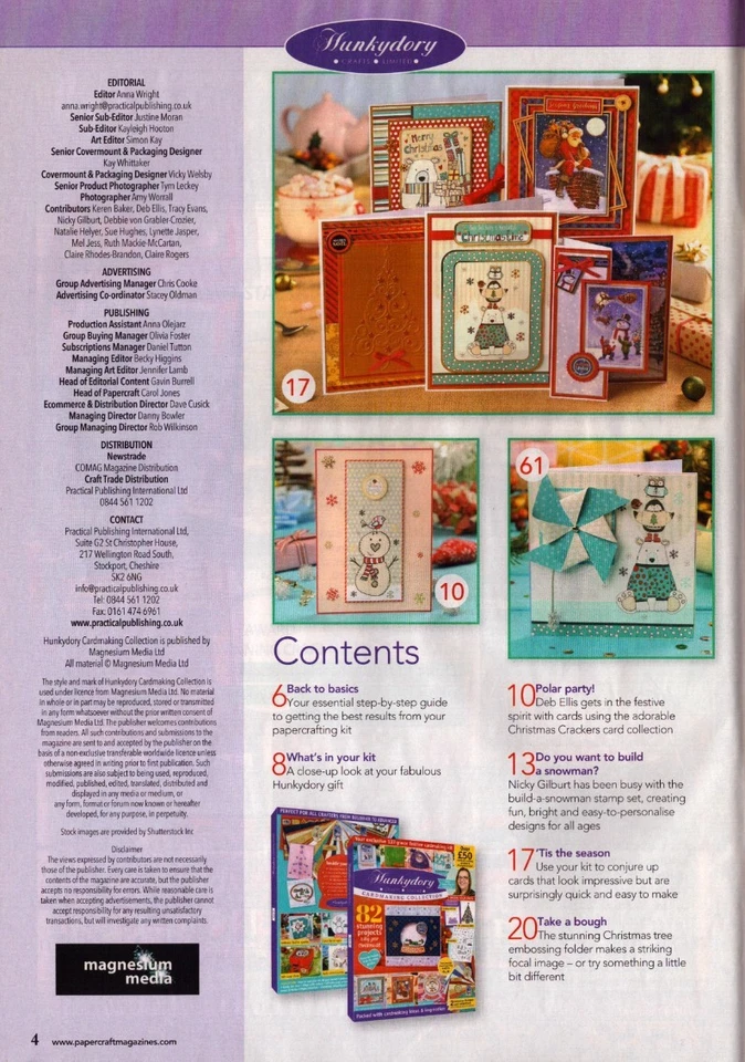 Набор для изготовления рождественских открыток журнал бумаги Ephemera высечки Hunkydory 82 проекта - Изображение 2 из 4
