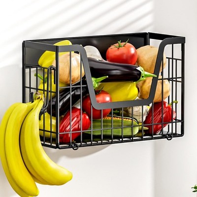 Magnetic Shelf for Fridge, Fruit Potato and Onion Storage Bins, Magnetic Spic...