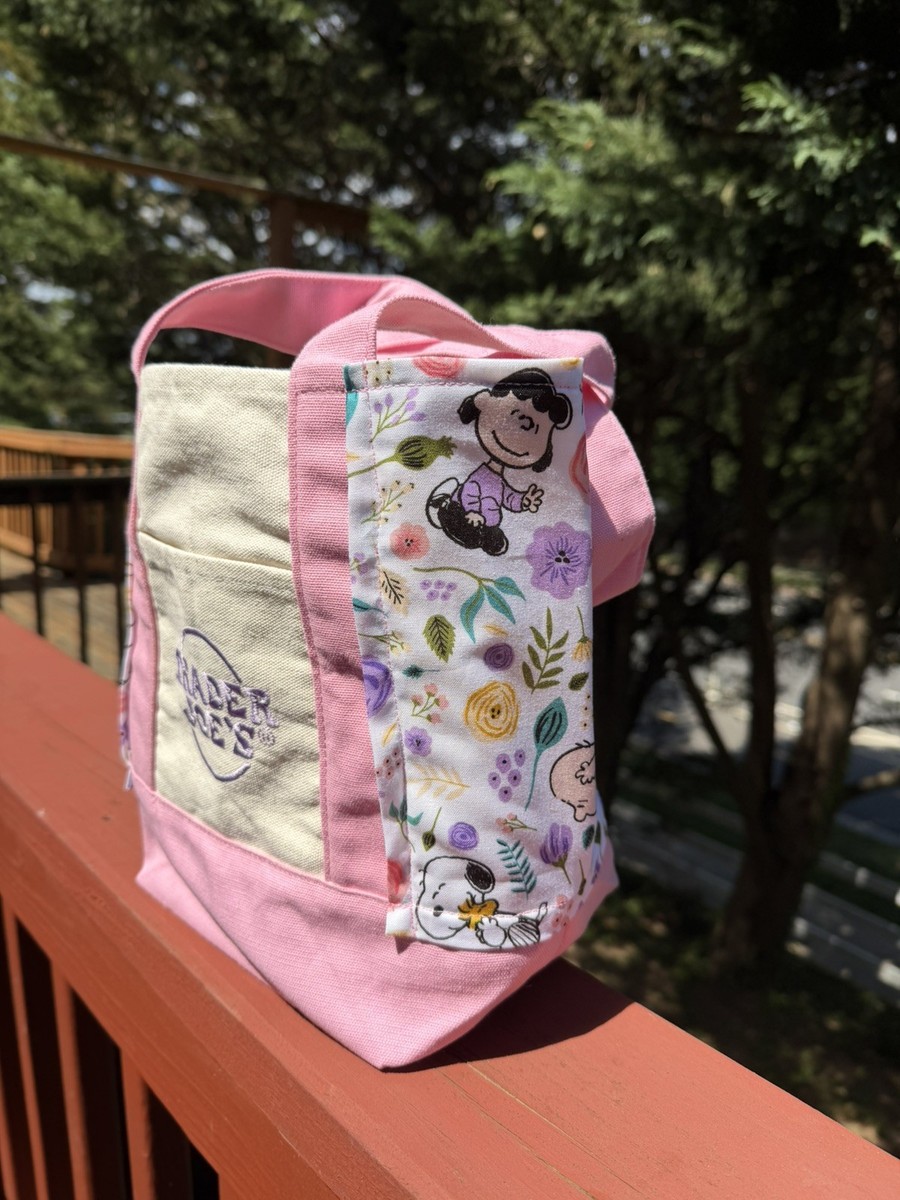Snoopy Peanuts Trader Joe's Mini Canvas Tote -Pink, Spring 26