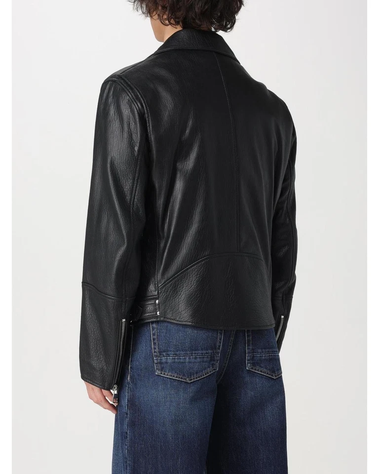 Mcqueen Cropped Biker Jacket 557683Q1A84 Lambskin Leather Men Black - Image 3 of 4