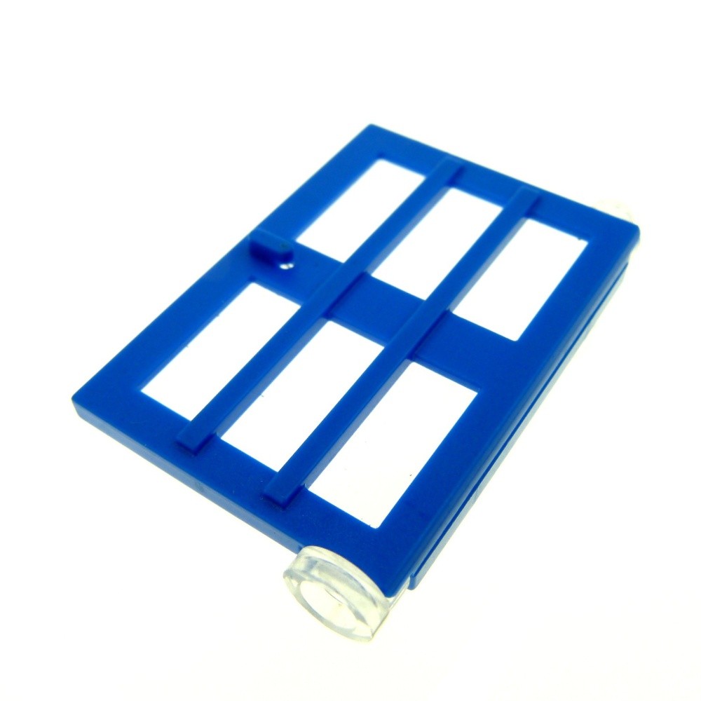 1x Lego Door Panel 1x4x5 Right Blue Grid Disc Transparent White 6349 73312