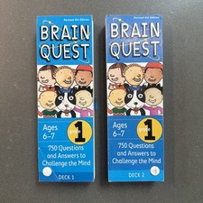 Brain Quest Grade 1 Deck 1 2 Ages 6-7 Educational Learning Cards Complete