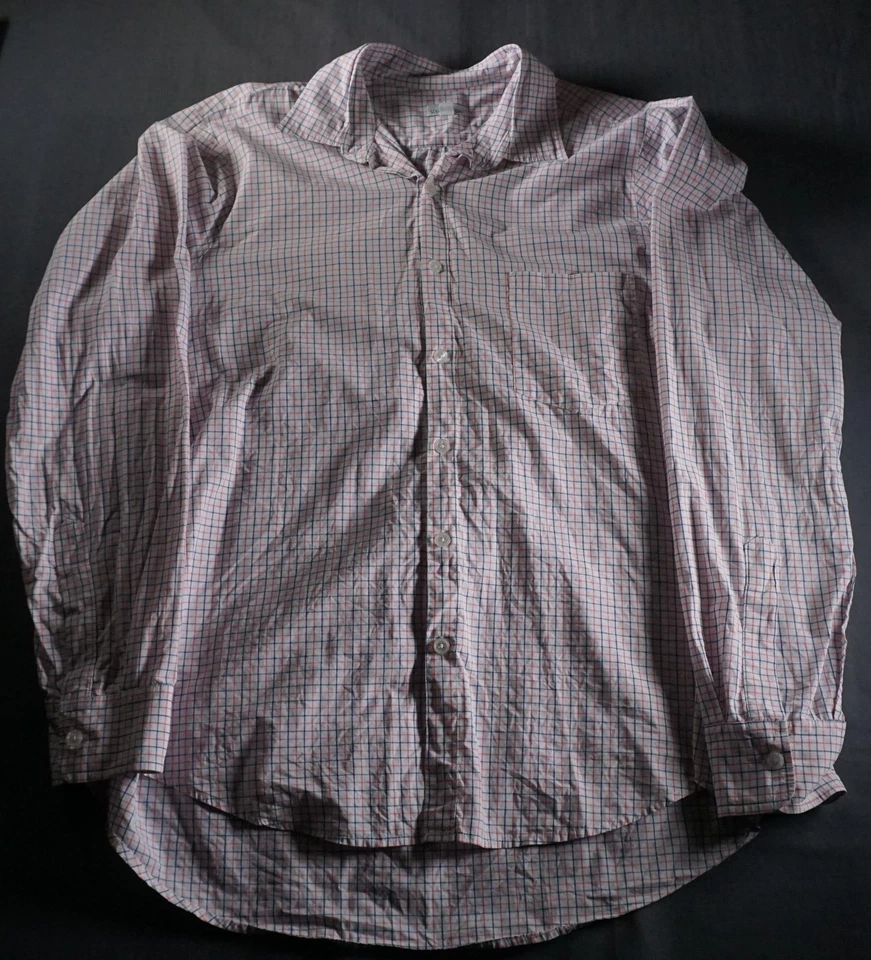 Camisa Steven Alan Para Hombre XL Blanca Azul Roja Cuadros Botones Manga Larga Foto 2 de 4