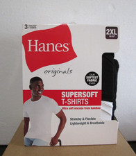 New Men's Hanes Originals 3 Pack Tagless SuperSoft Modern Crewneck T-Shirts 2XL