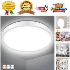 Sleek 1500 Lumen Flush Ceiling Light - Perfect for Bath, Kitchen & Living Areas