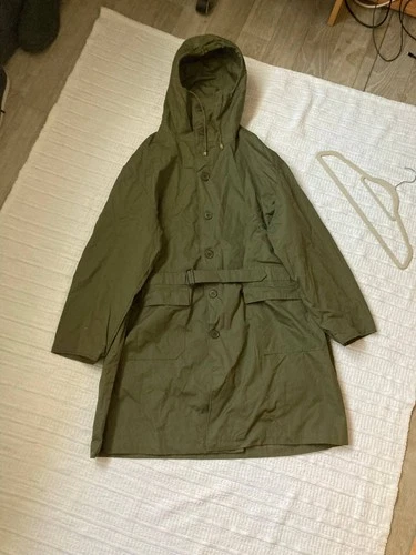 Vintage cotton 1960s army khaki parka jacket riri zip size XL - product listing photo
