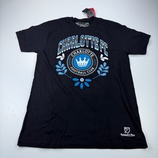 NEW Mitchell & Ness Charlotte Football Club Shirt Mens Large Black Crew Neck MLS
