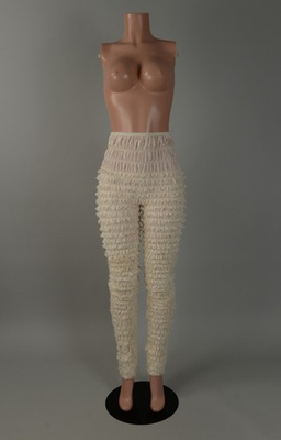 #ad Sams Ruffled Frilly Ankle Length Pantaloons Bloomers Leggings Pettipants Ivory $36.95
