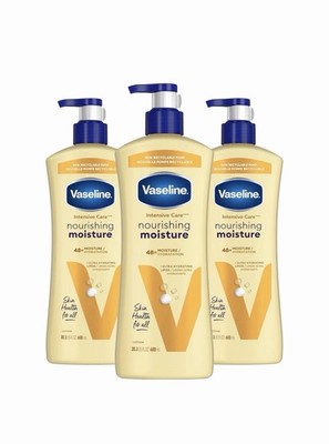 Vaseline Hand & Body Lotion Intensive Care Nourishing Moisture 20.3 Oz, 3 Ct 