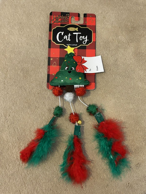 New CHRISTMAS TREE MEOW CAT TOY, CATNIP INSIDE & BELLS & FEATHERS