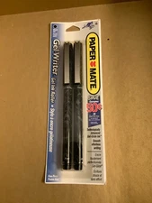 Vintage PaperMate Gel-Writer Gel Ink Roller Pen Two-Pack 1995 Black Ink NEW (1)